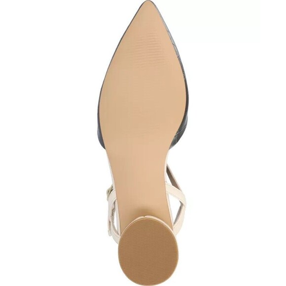 Journee Collection Women's Brynn Block Heel Pointed Toe Flats, Grey, 11M - Picture 5 of 5